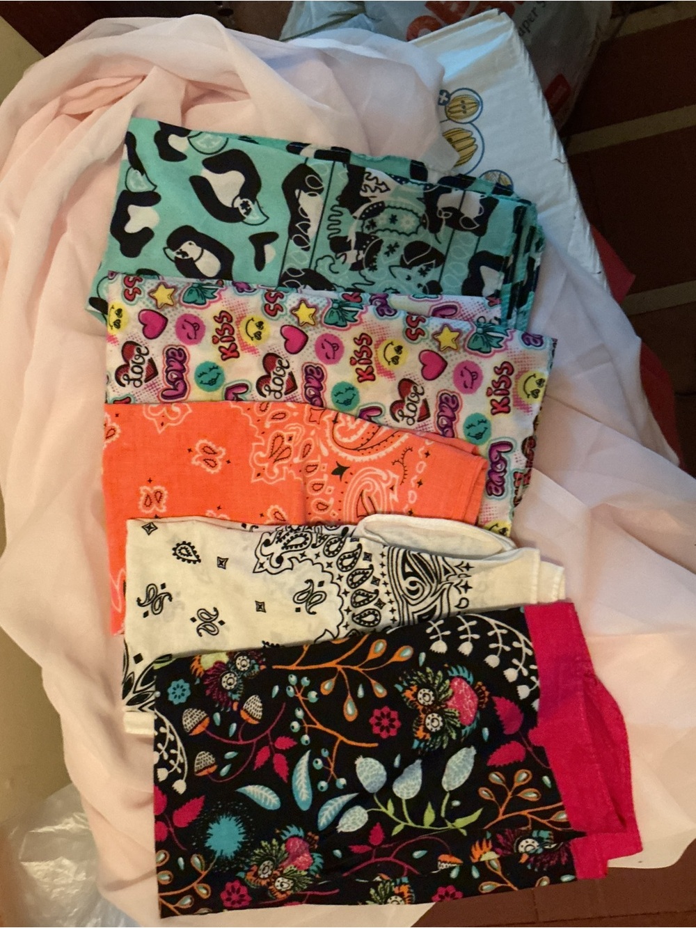 Mixed Pattern Bandanas Five - Colorful Floral, Bandana & Novelty Prints